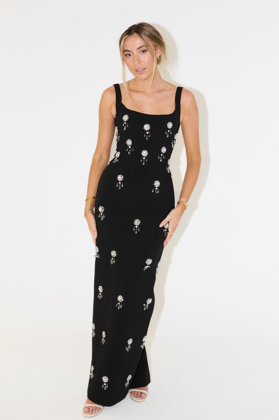 Conjunto Saia Longa + Top Estruturado com Cristais Ultimate Muse