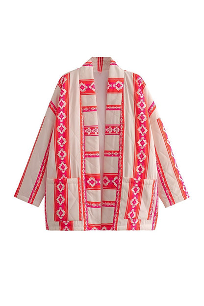 Jaqueta com Decote em V Estilo Quimono - Mirelia