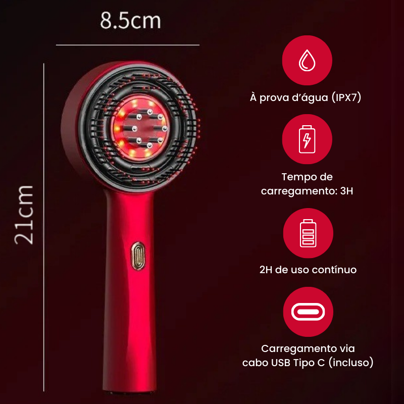 LumaHair - Escova 3 em 1 para fortalecimento dos fios