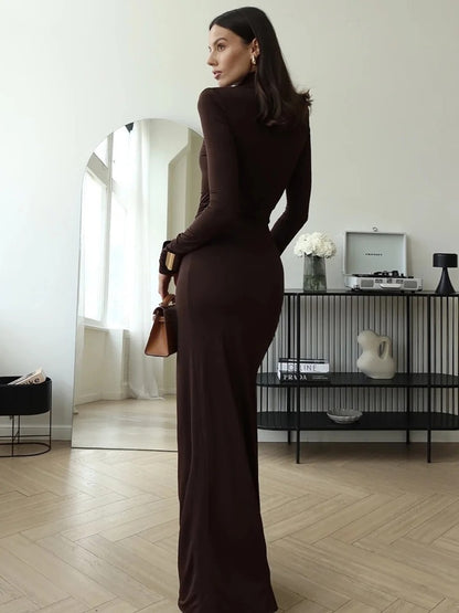 Vestido Longo Gola Alta - Gabriela