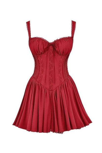 Vestido Curto Agnes com Corset e Renda