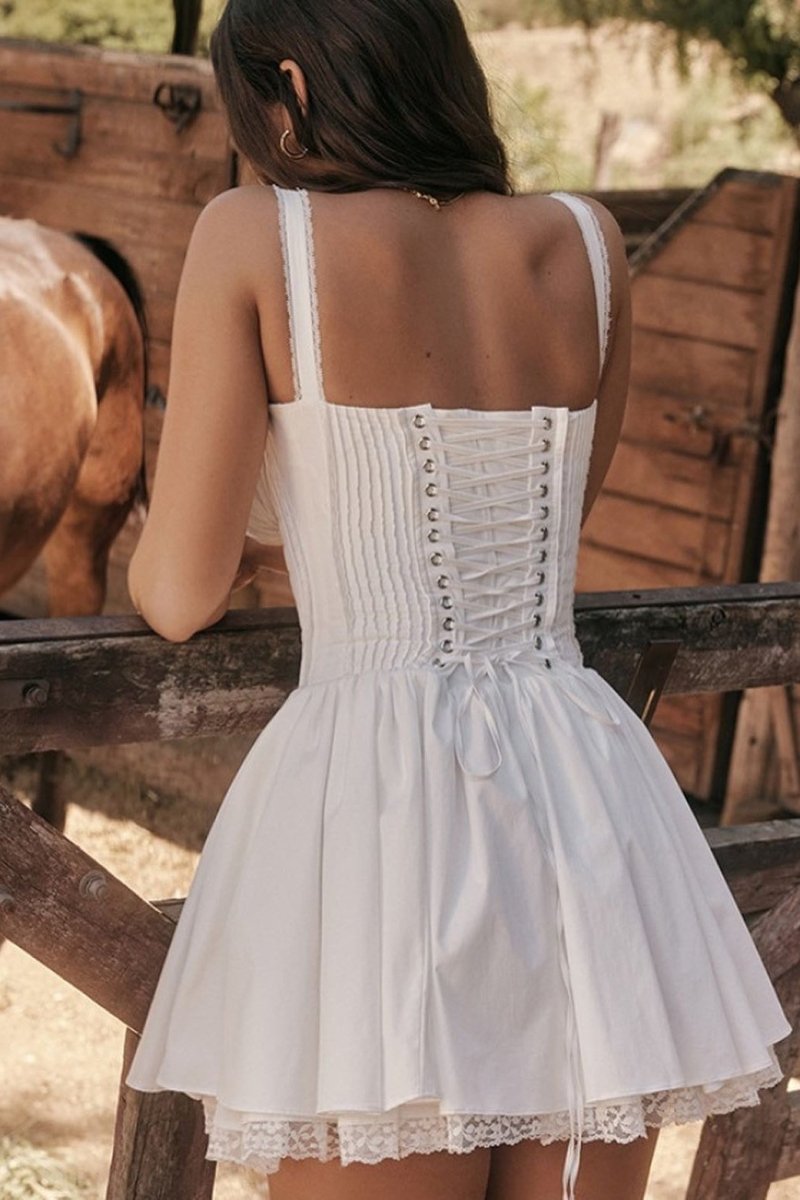 Vestido Curto Agnes com Corset e Renda