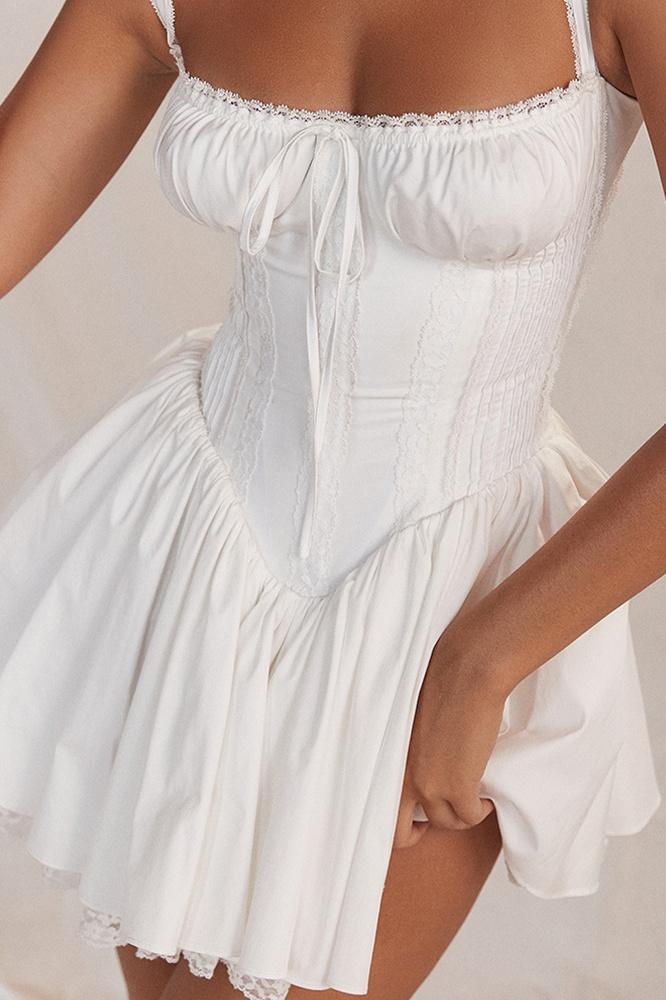 Vestido Curto Agnes com Corset e Renda