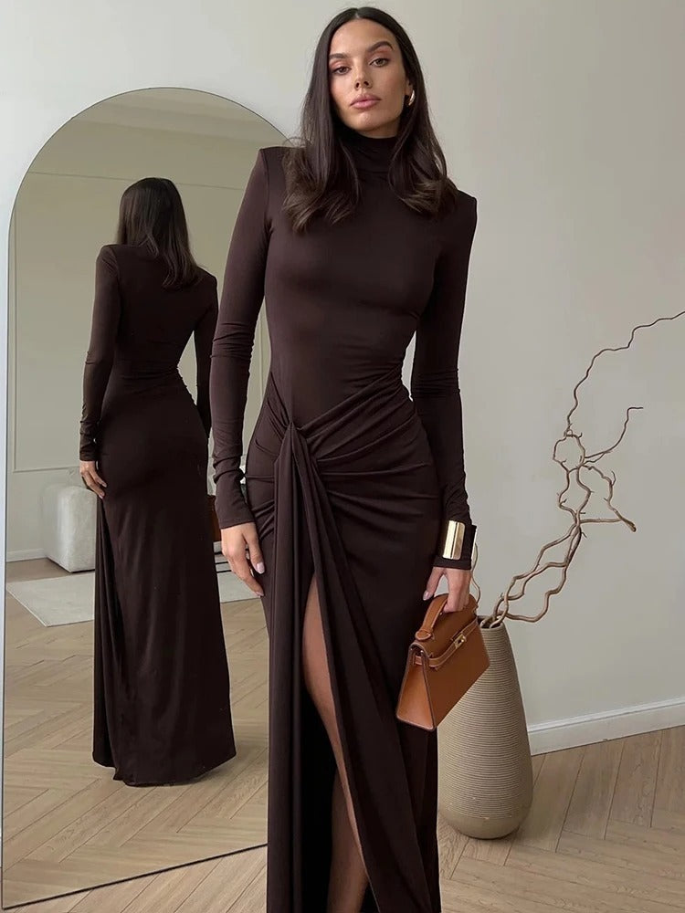 Vestido Longo Gola Alta - Gabriela