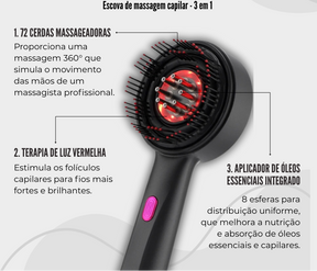 LumaHair - Escova 3 em 1 para fortalecimento dos fios