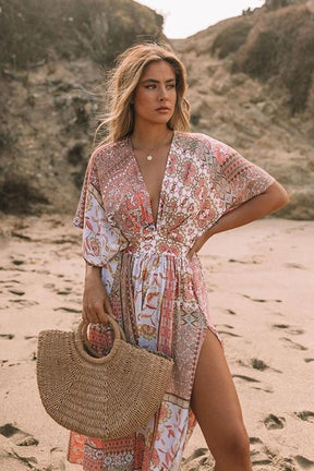 Saída de Praia Basia Estampada com Decote V