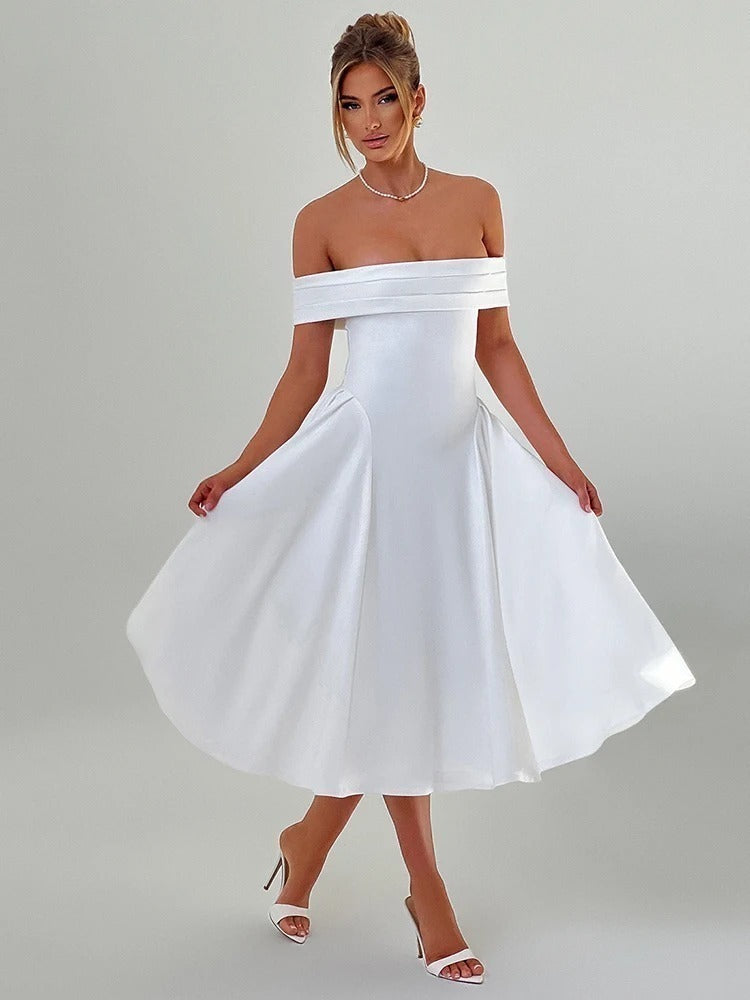 Vestido Elegante Ombro a Ombro - Amelie