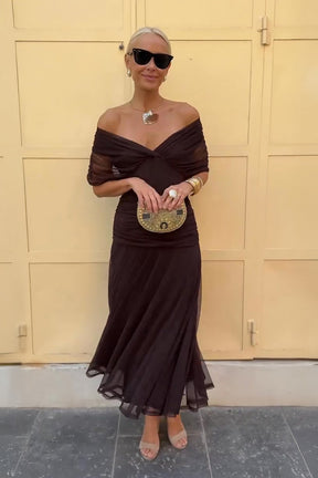 Vestido Maxi Chocolate Tulle