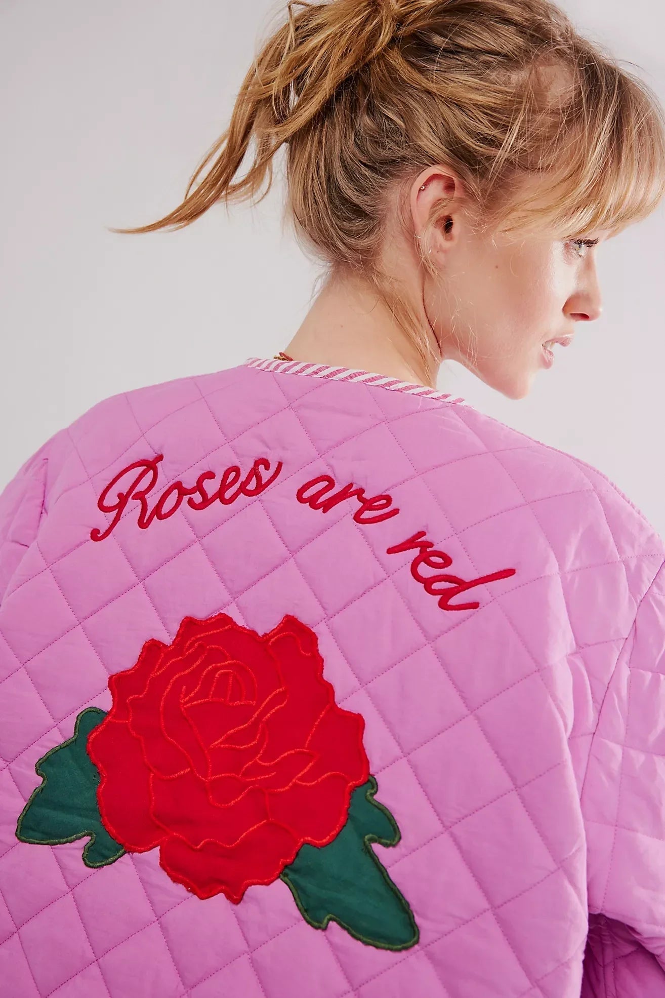 Jaqueta de Algodão Estampada com Gola Redonda - Bertanne