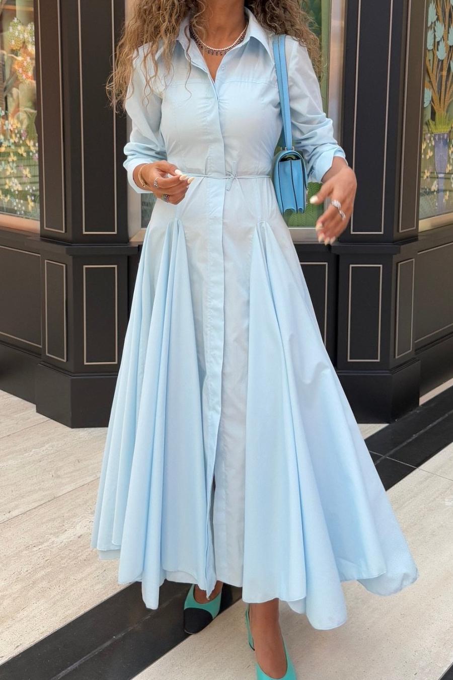 Vestido Longo Azul Claro