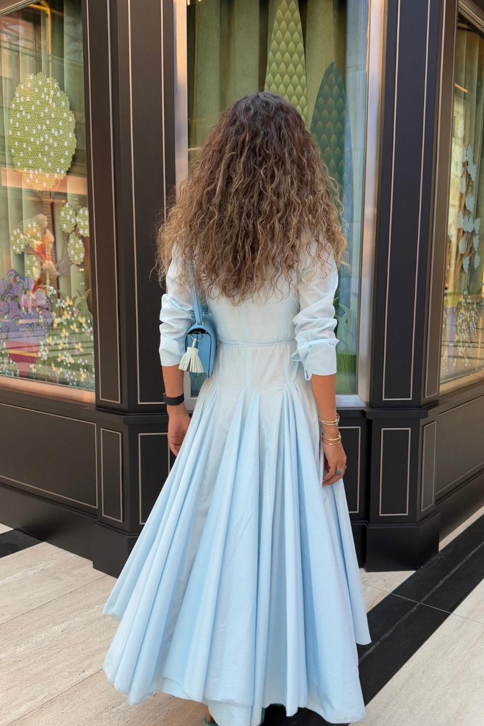 Vestido Longo Azul Claro