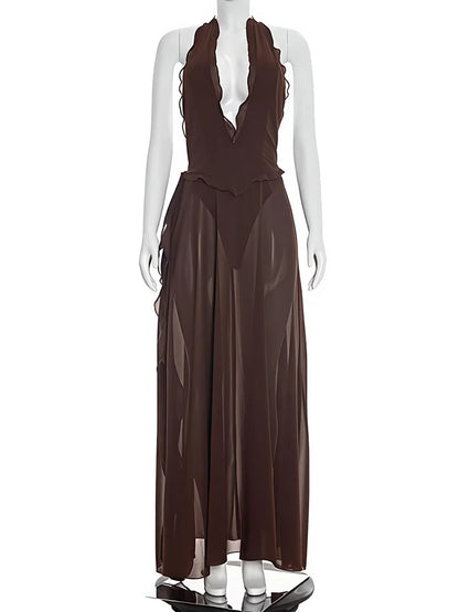 Vestido Longo Ravena Chocolate