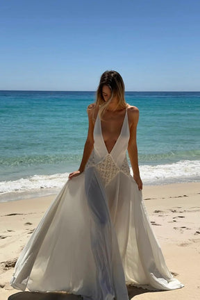 Vestido Lavinia Maxi – Decote Profundo Elegante