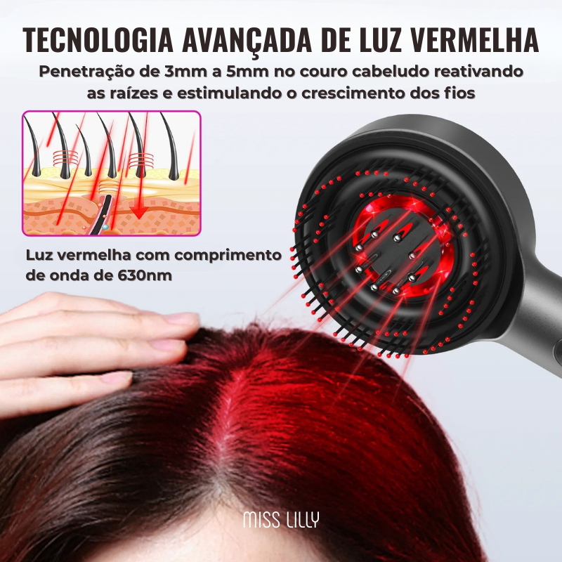 LumaHair - Escova 3 em 1 para fortalecimento dos fios