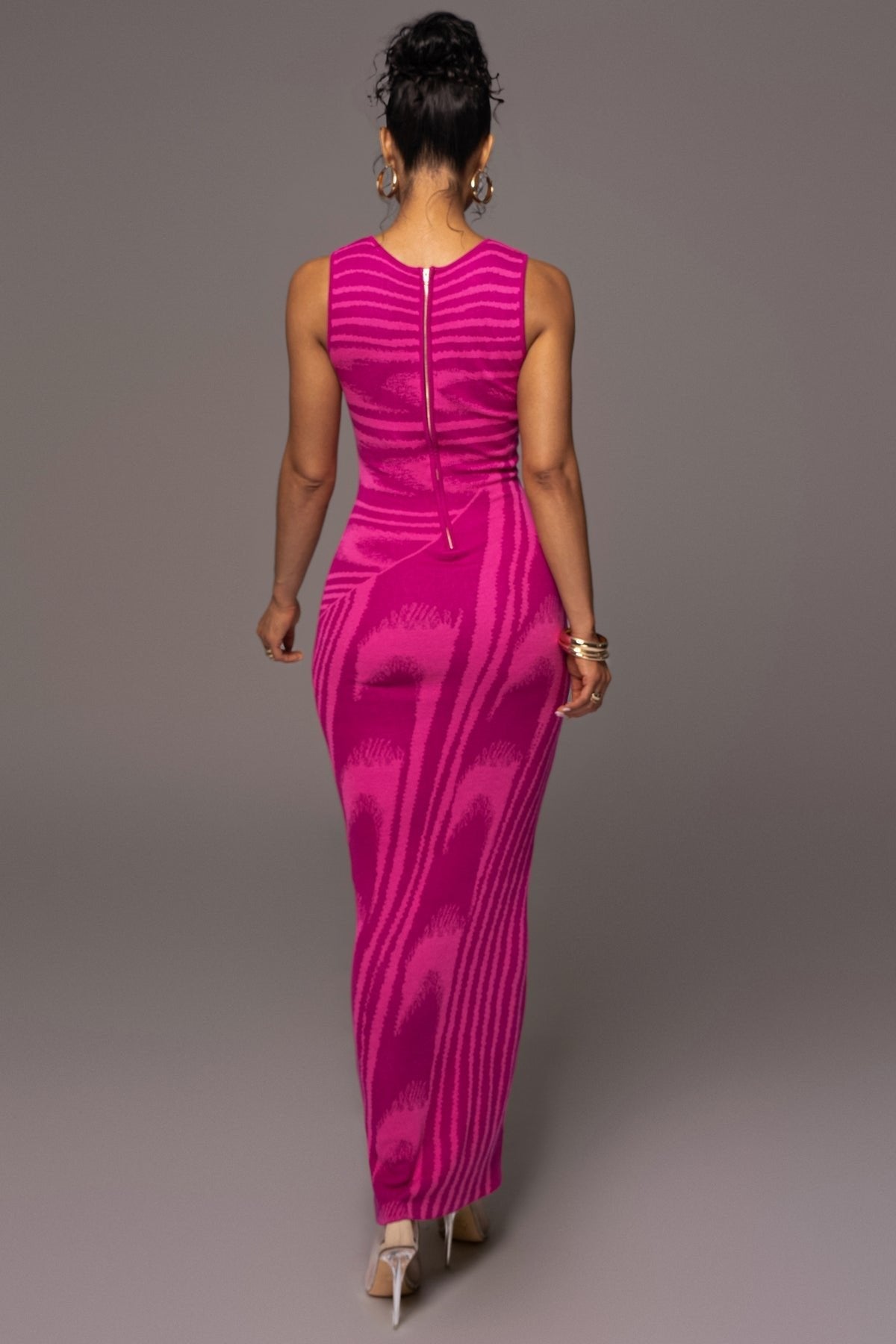 Vestido Kailani Maxi – Tricô com Estampa Jacquard Abstrata