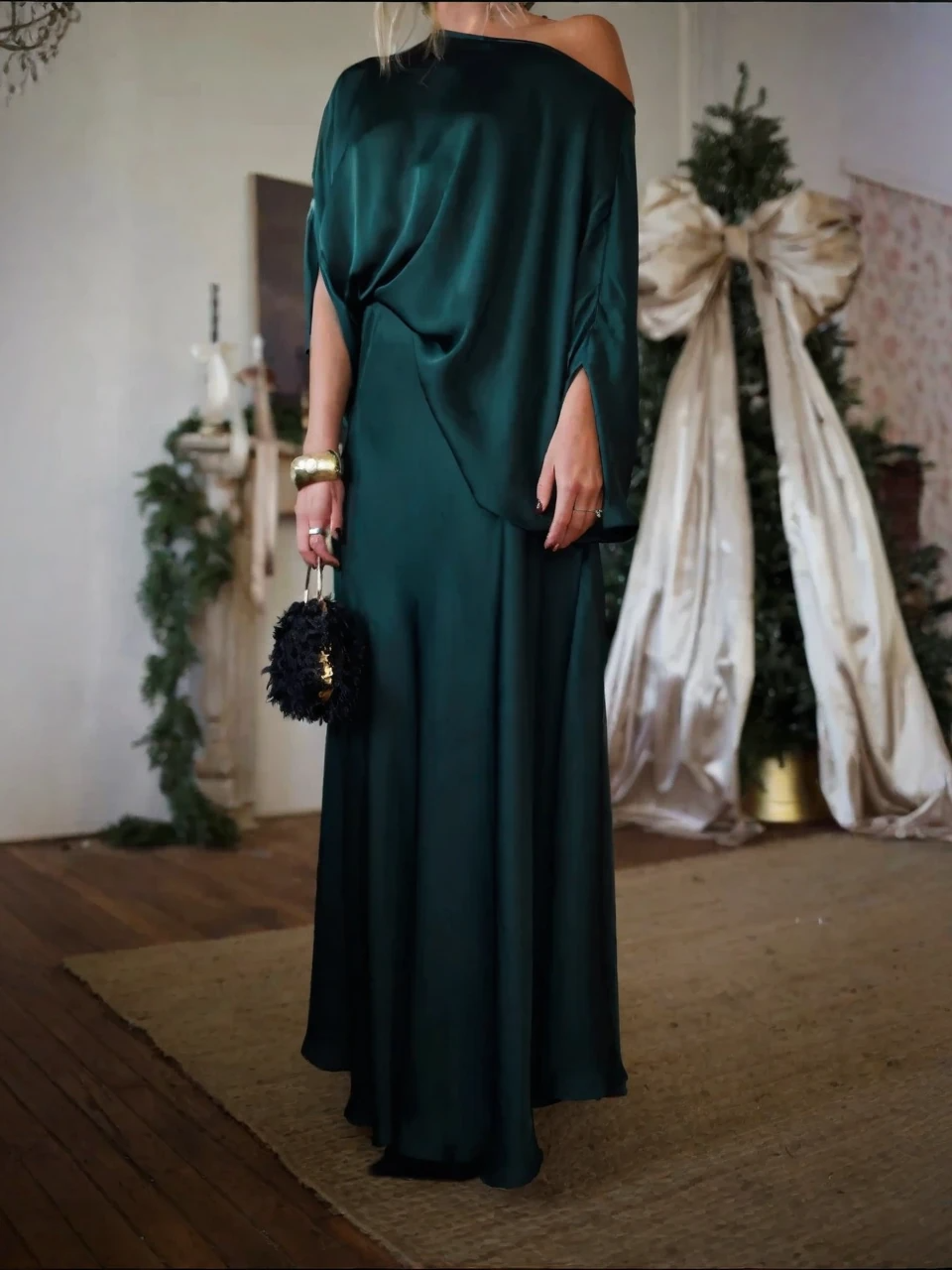 Vestido Longo Esmeralda Elegance