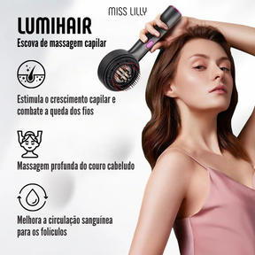 LumaHair - Escova 3 em 1 para fortalecimento dos fios
