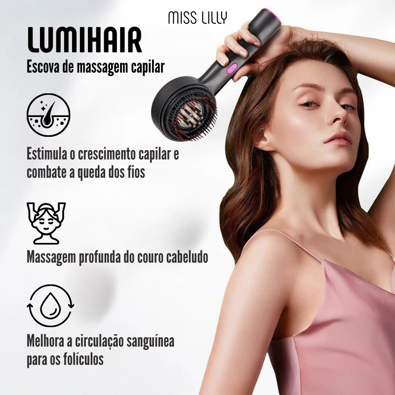 LumaHair - Escova 3 em 1 para fortalecimento dos fios