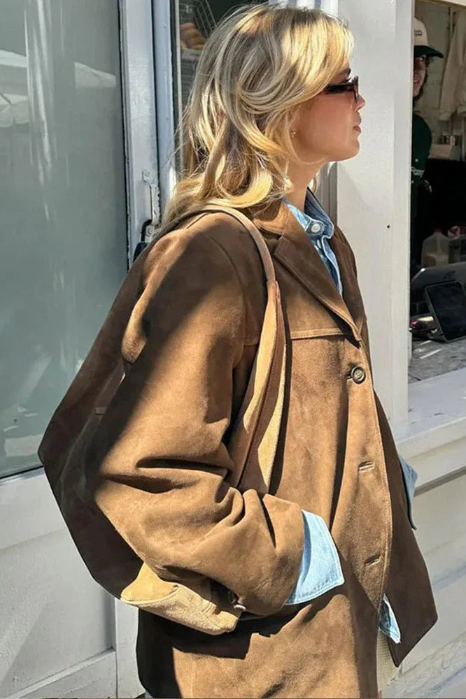 Blazer de Couro Suede