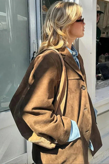 Blazer de Couro Suede