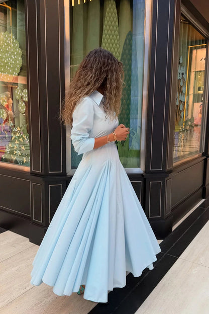 Vestido Longo Azul Claro