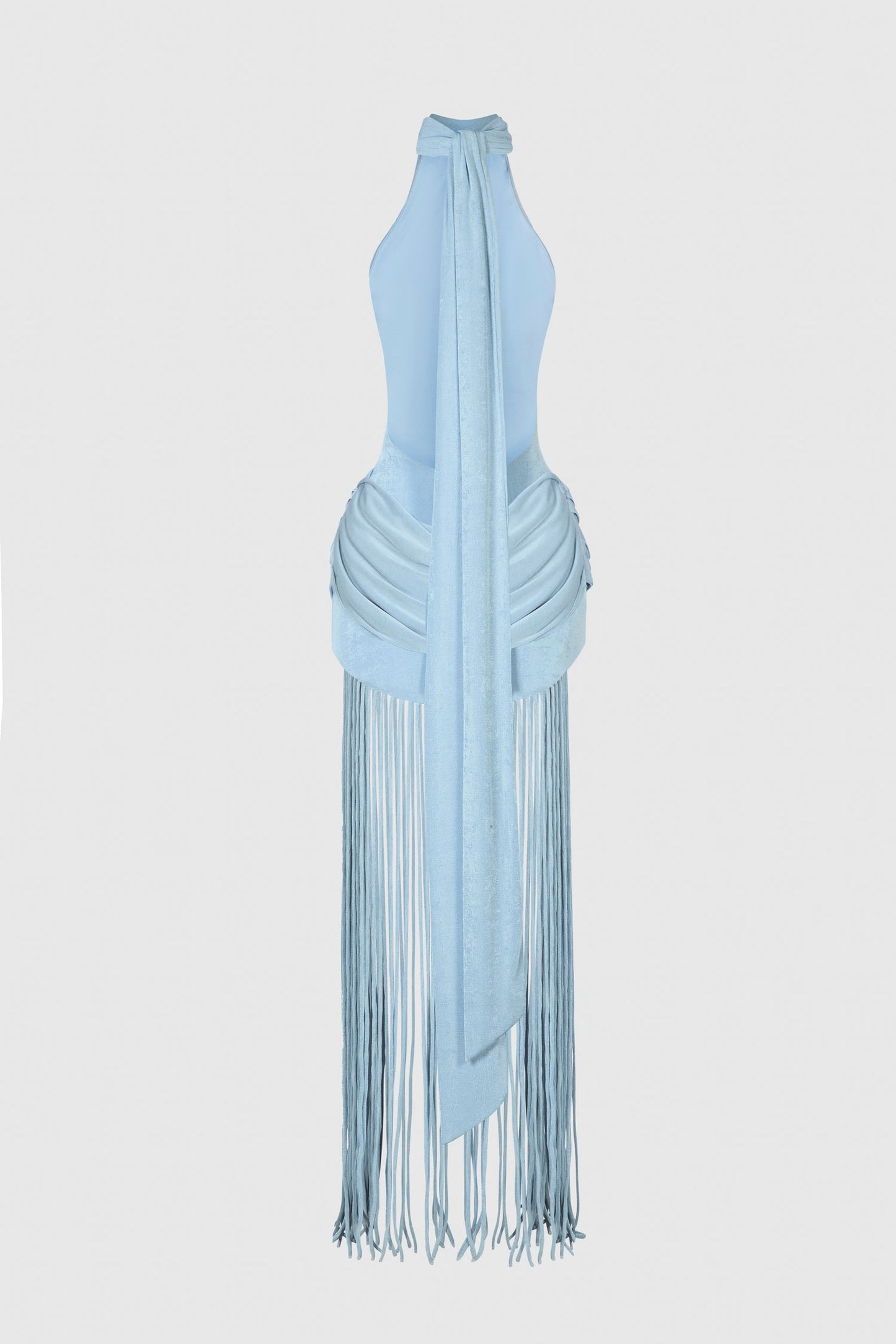 Vestido Longo Halo com Franjas