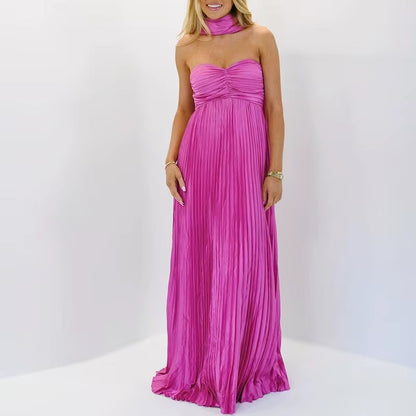 Vestido Feminino Plissado Verde - Julie