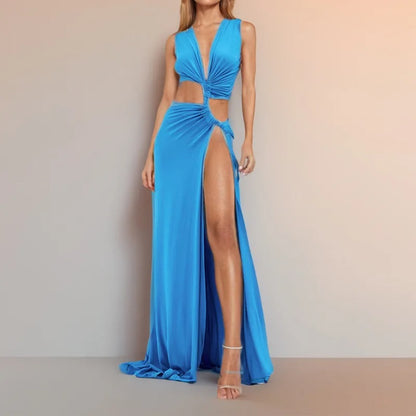 Vestido Feminino Longo Fenda - Lais