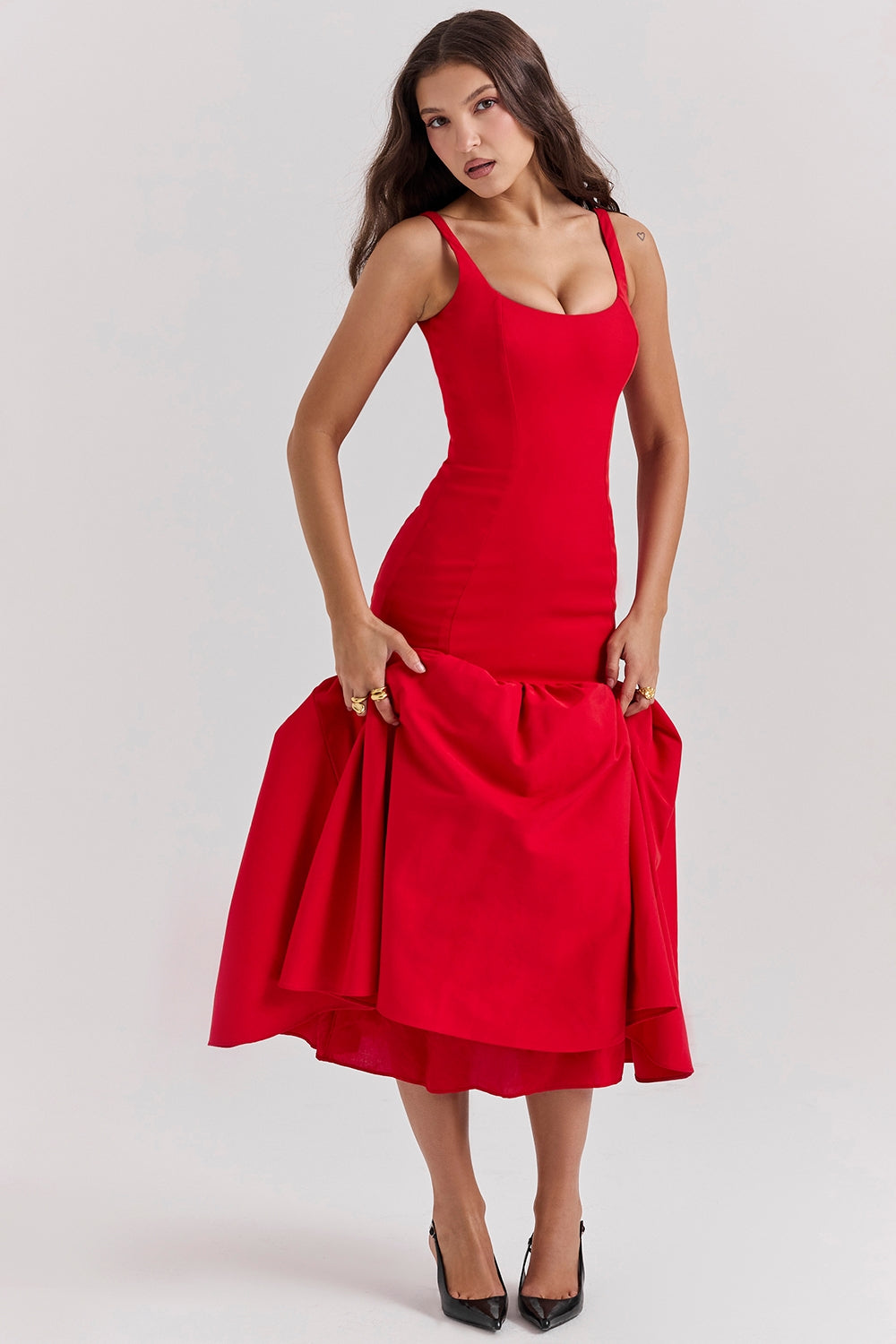 Vestido Feminino Midi Rodado - Loren