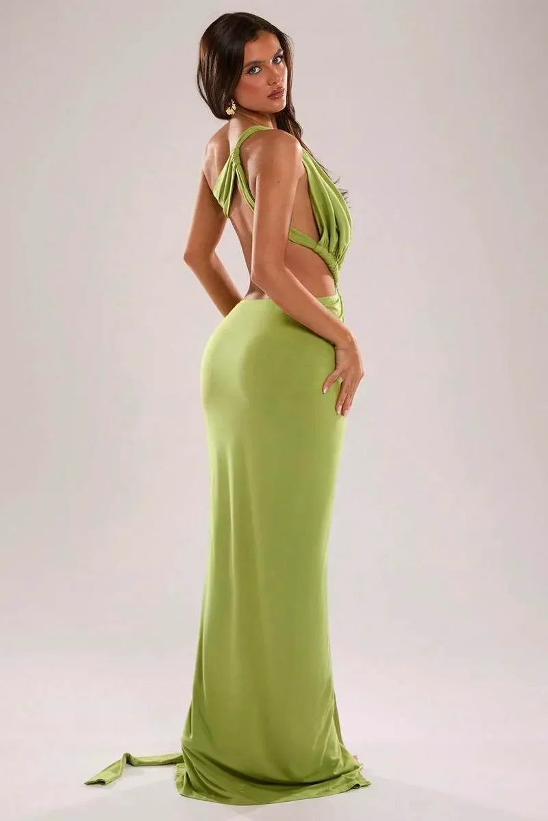 Vestido Longo Elegante Celeste