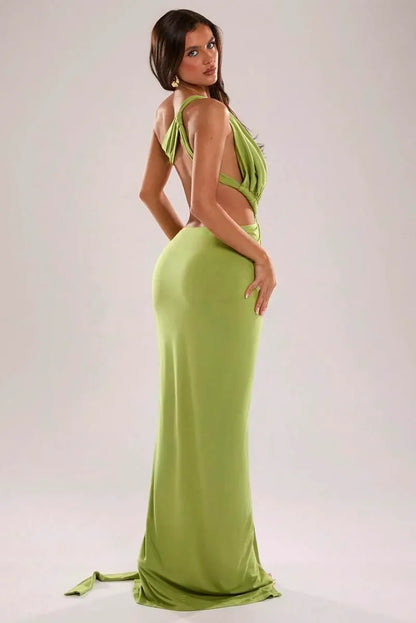 Vestido Longo Elegante Celeste