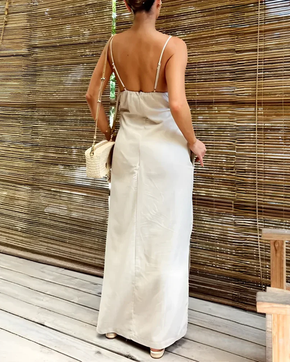 Vestido 3D Fenda Lateral - Flower