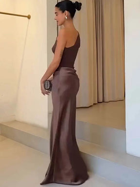 Vestido Feminino Elegante Ombro Único - Julissa