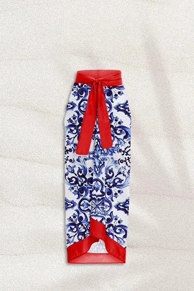 Biquíni Martha Estampado com Detalhes Franzidos
