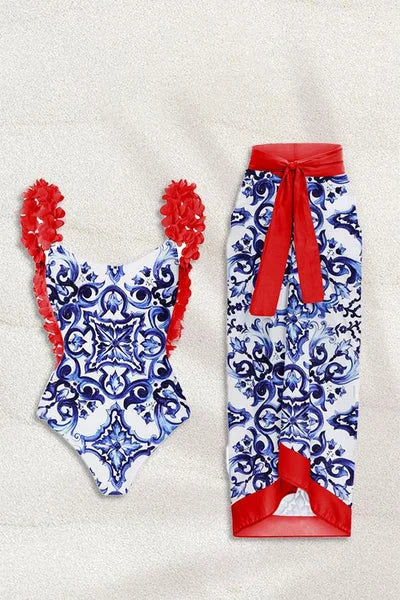 Biquíni Martha Estampado com Detalhes Franzidos