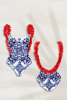 Biquíni Martha Estampado com Detalhes Franzidos