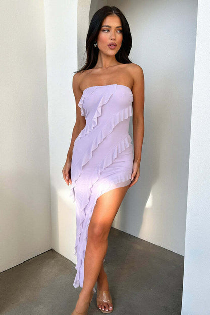 Vestido Midi Assimétrico Elegante - Heloísa