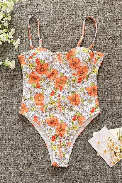 Maiô Mois Estampado com Recortes Modernos
