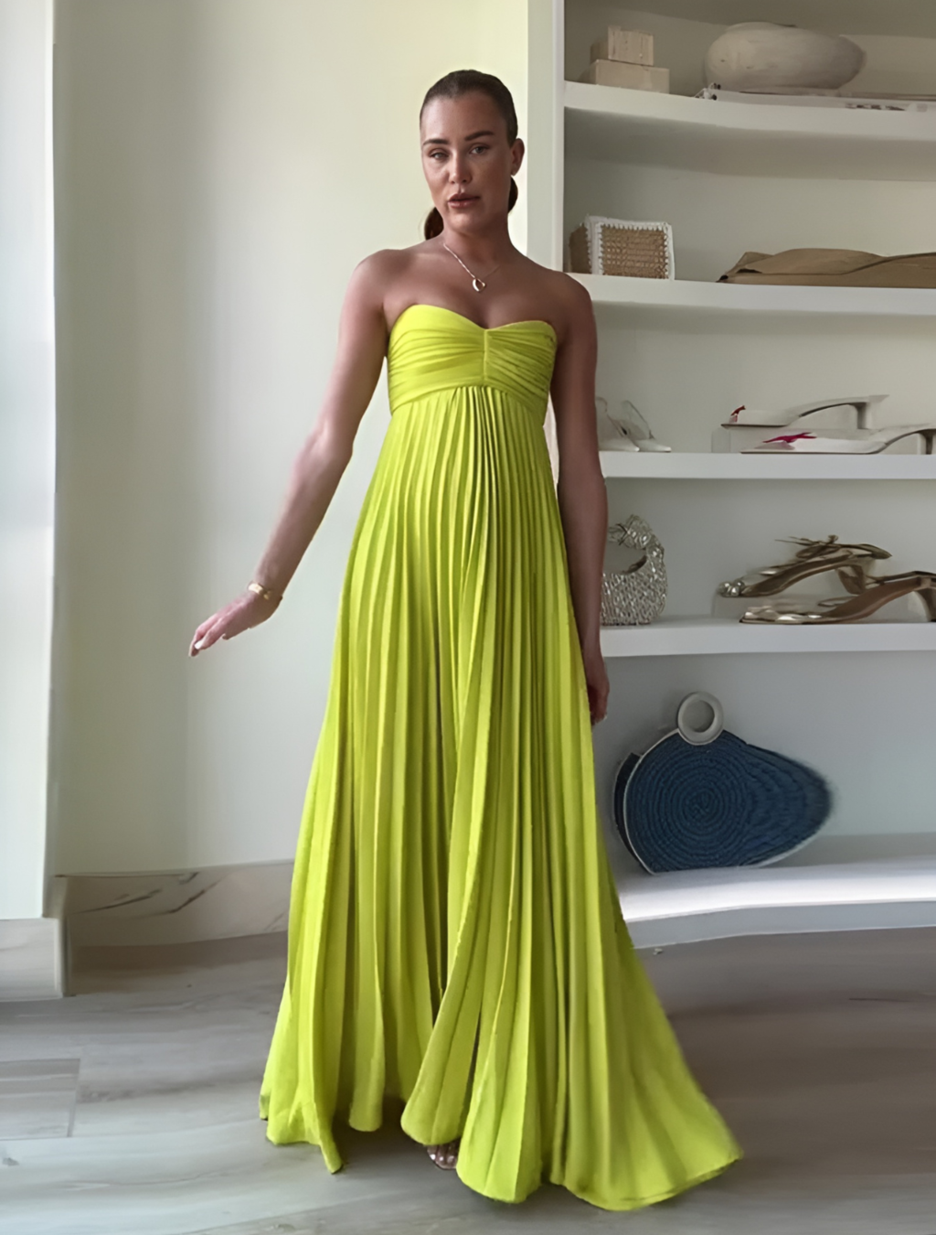 Vestido Feminino Plissado Verde - Julie