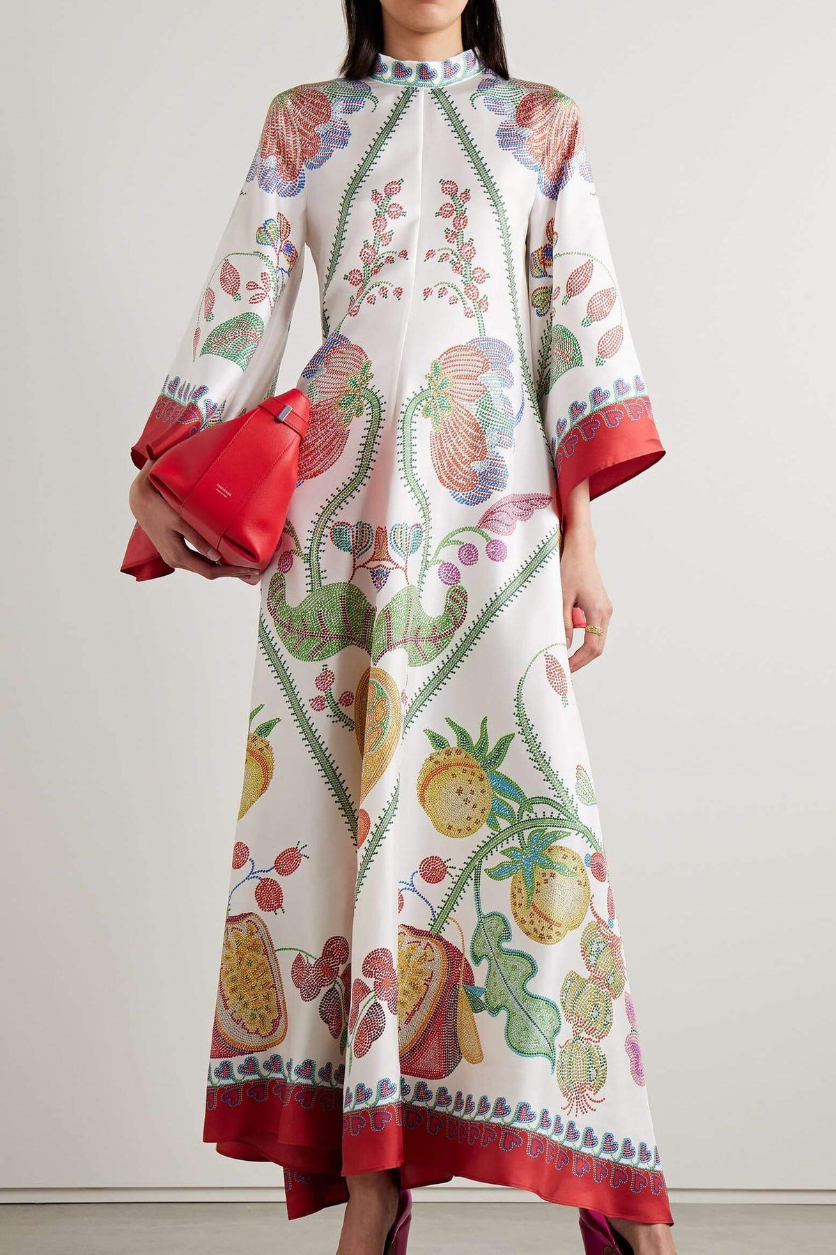 Vestido Longo Estampado Magnifico em Cetim